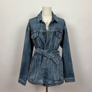Favorite daughter blue denim jacket with matching waist belt